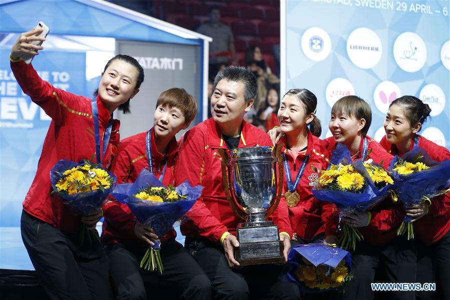 (SP)SWEDEN-HALMSTAD-ITTF WORLD TEAM CHAMPIONSHIPS 2018-WOMEN'S GROUP EVENT-AWARDING CEREMONY