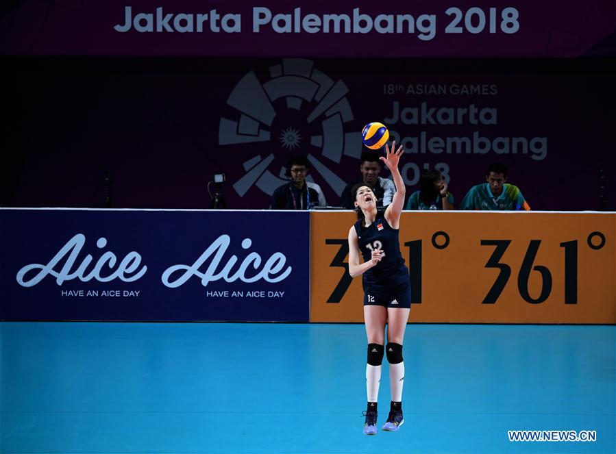 (SP)INDONESIA-JAKARTA-ASIAN GAMES-WOMEN'S VOLLEYBALL FINAL-CHINA VS THAILAND