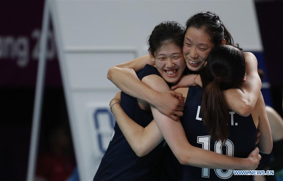 (SP)INDONESIA-JAKARTA-ASIAN GAMES-WOMEN'S VOLLEYBALL FINAL-CHINA VS THAILAND