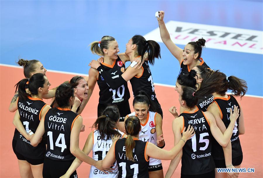 (SP)TURKEY-ISTANBUL-VOLLEYBALL-TURKISH WOMEN LEAGUE-VAKIFBANK VS ECZACIBASI