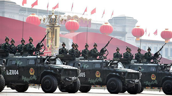 China shows anti-terrorist force in military parade